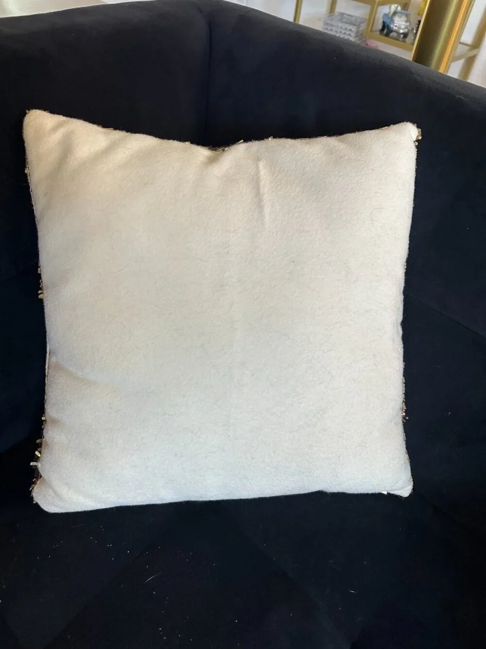 Gold/Cream Sequin Decorative Pillow
